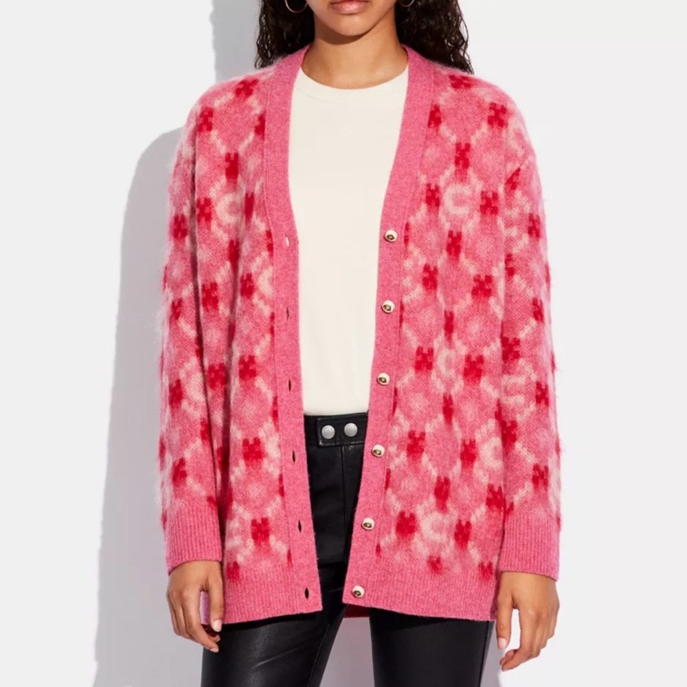 AUTHENTIC COACH LUNAR NEW YEAR SIGNATURE MOHAIR CARDIGAN